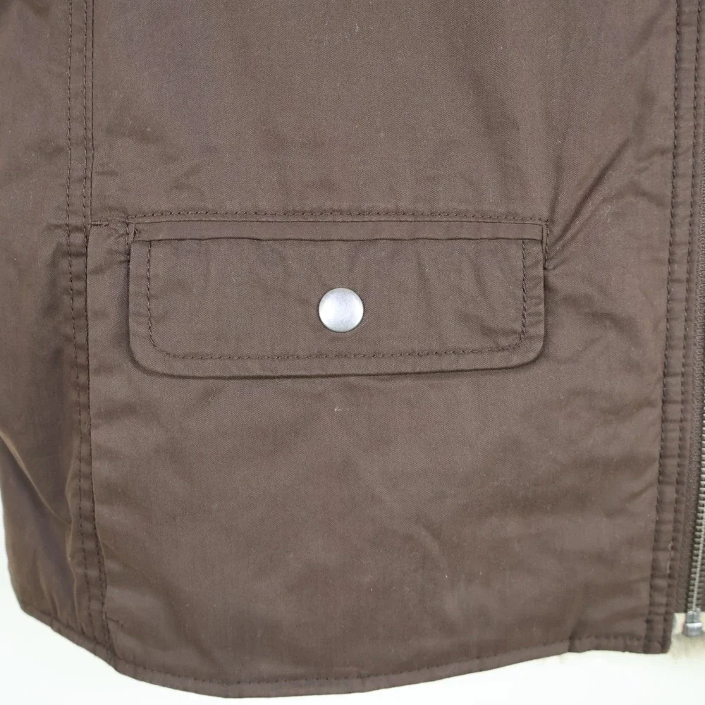Vintage 2004 Gap‎ Reversible Faux Fur Cotton Vest Large Y2K Gilet Brown